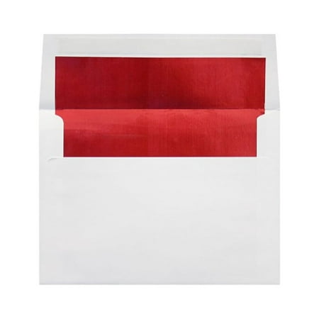 UPC: 0848614204427 | LUX A6 Foil Lined Invitation Envelopes 4 3/4 x 6 1/2 White w/Red Lining FLWH4875-01-50