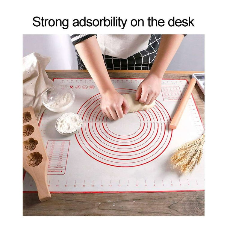  PARACITY Silicone Baking Mat, Pastry Mat with Measurements and  Dough Scraper, Non-slip and Non Stick Dough Mat, Baking Supplies/Counter  Mat for Kitchen, Fondant/ Pie Crust Mat for Making Pastry(20*16): Home 