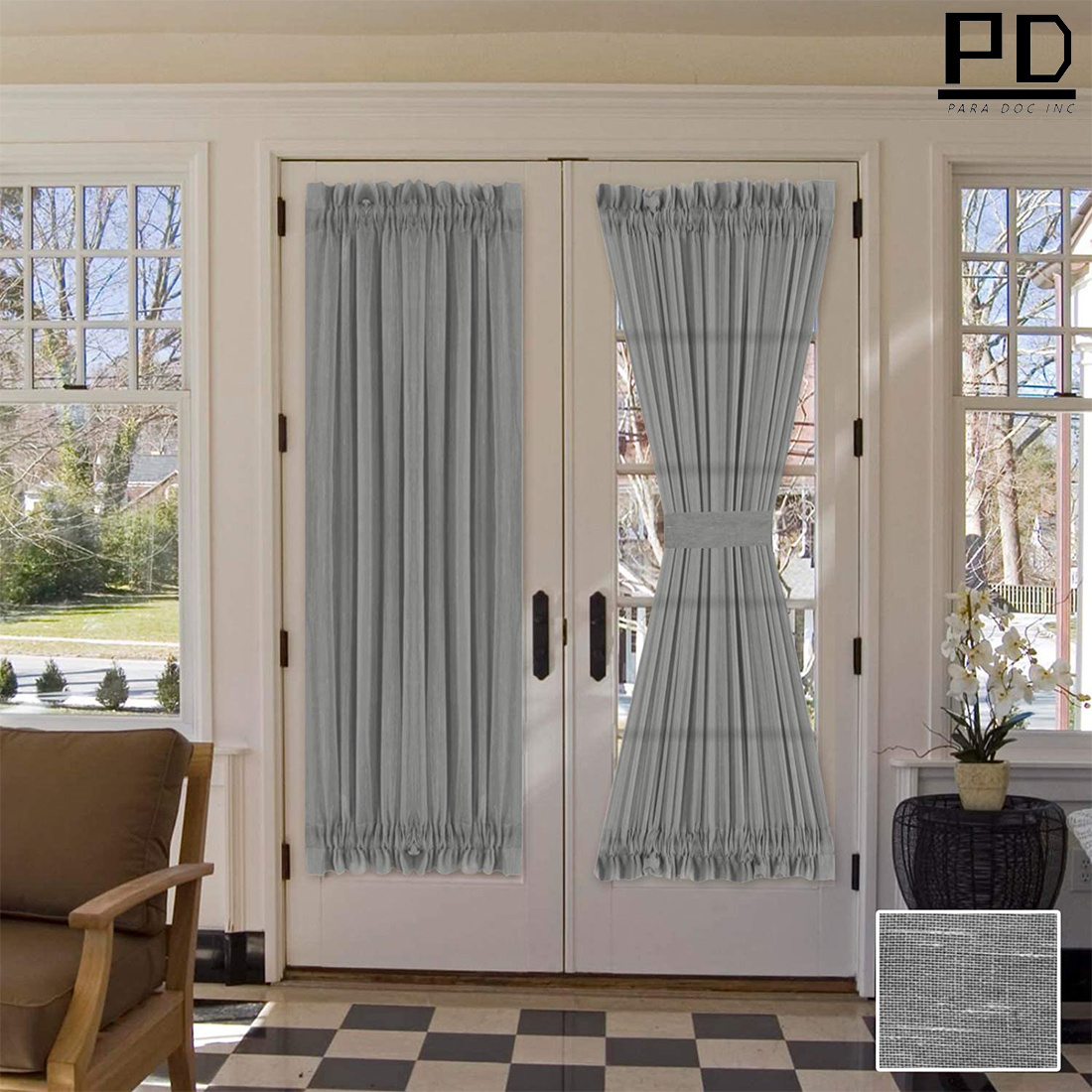 Linen French Door Curtains