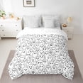 thumbnail image 2 of Manfei Cartoon Funny Ghost 7pcs Bedding Comforter Set,Halloween Theme Queen Bedding Sets,White Black Queen Sheet Sets For Teens,Microfiber Bedroom Decor, 2 of 8