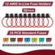 thumbnail image 4 of Paquete de 10 Portafusibles en Línea de 12 V, 12 AWG, Portafusibles Impermeable con 35 Piezas (5 A/7,5 A/10 A/15 A/20 A/30 A/40 A) Fusibles Estándar para Automóvil, 4 of 5