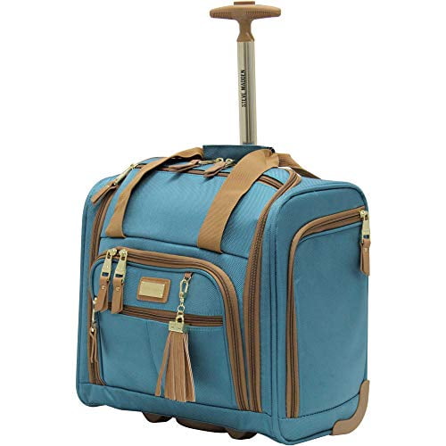 Steve Madden Luggage Wheeled Suitcase Under Seat Bag (Harlo Teal Blue)