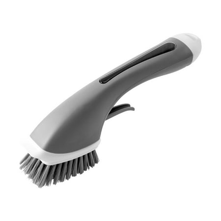 

Kitchen cleaning brush Portable Non-Stick Oil Multi-Function Liquid Washing Pot Brushes Long Handle Cleaning Brush Automatic Liquid Washing Dish Brush (Grey)