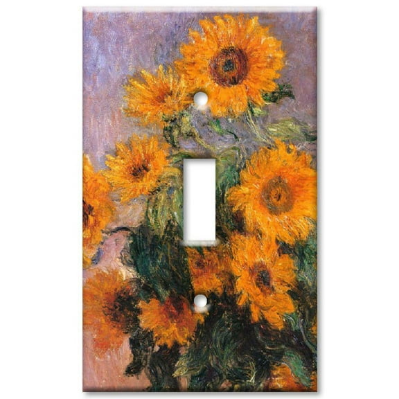 Single Gang Toggle OVERSIZE Wall Plate - Monet: Sunflowers