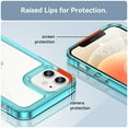 thumbnail image 4 of Feishell Clear Case for iPhone 12 6.1 inch,Shockproof Hybrid Soft TPU Bumper Anti-Scratch Hard Acrylic Back Transparent Slim Phone Case Cover for iPhone 12,Skyblue, 4 of 8