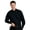 BLACK, variant on Edwards Garment Men's Big And Tall Banded Collar Long Sleeve Shirt, Style 1396