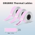 thumbnail image 2 of Cinta de etiquetas ORGBRO X1 térmica, 12 x 40 mm, 480 etiquetas, color rosa, 2 of 5