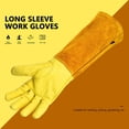 thumbnail image 4 of Guantes Jardinería Con Floral Guantelete Cuero Transpirable para Mujeres Y Hombres, 4 of 9