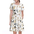 thumbnail image 1 of Balery I Love Dogs Vestidos sueltos de manga corta para mujer, vestidos de verano 2025, vestidos casuales de corte A con vuelo., 1 of 6