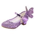 thumbnail image 2 of LYHaoo Girls Sandals Girls Glitter Little Girls Heeled Formal Sandals For Dress Up Sparkly Baby Shoes With Adjustable Strap And Lightweight Comfort Sizes 1.5 Big Kid(9.5-10 Years), 2 of 4