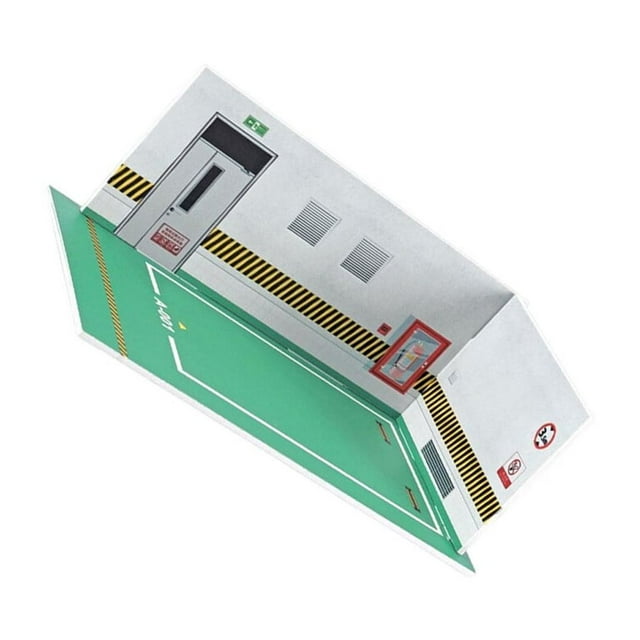 Scène de Parking 1/24 Modèle de Voiture Vitrine Décor de Bureau Garage Vert
