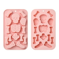 DanLingJewelry 2Pcs Gothic Skull Silicone Molds Halloween Skeleton Bone Chocolate Molds for DIY Party Cake Candy Chocolate Pudding Crafts Decor