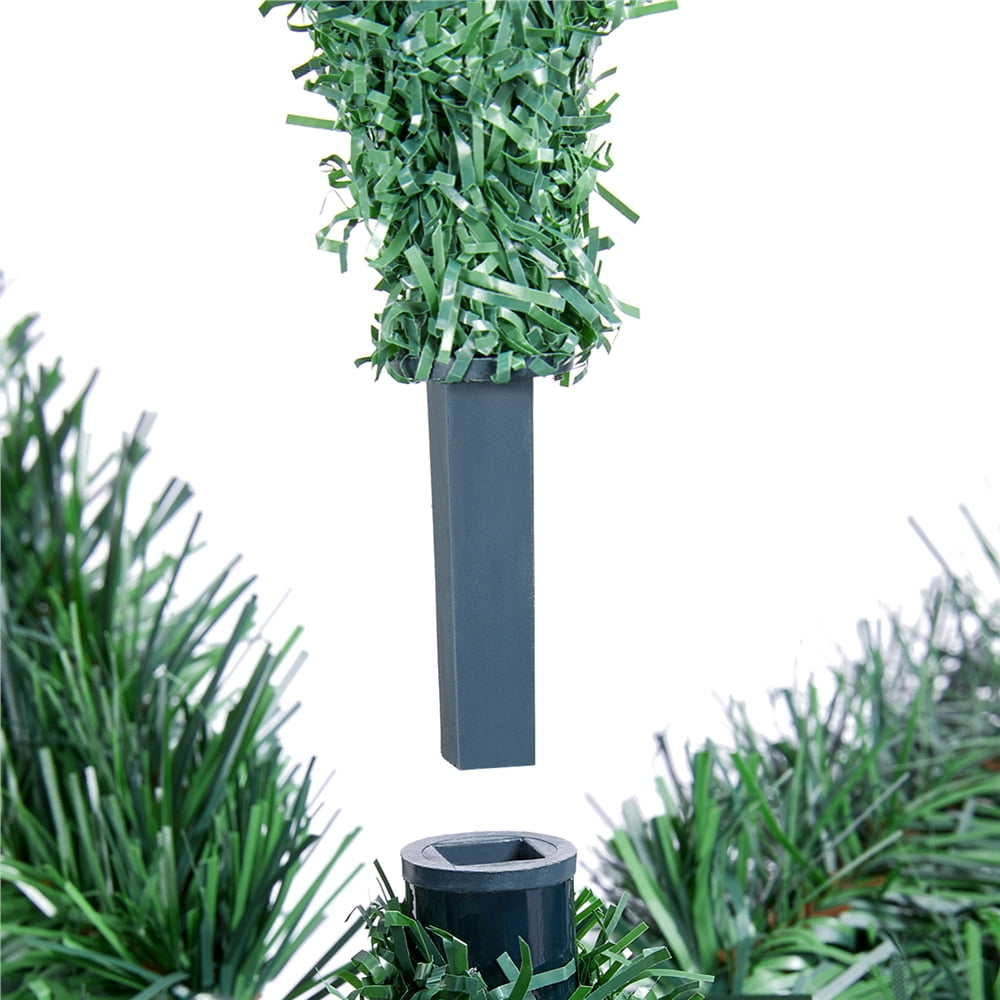Alden Design 7.5 Ft Unlit Hinged Artificial Spruce Slim Christmas Tree, Green