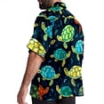 thumbnail image 3 of Turtle Seamless Men's Short Sleeve Printed Poplin Beach Shirts with Spread Collar - Casual Button Down Summer Tops for Unisex, 3 of 6