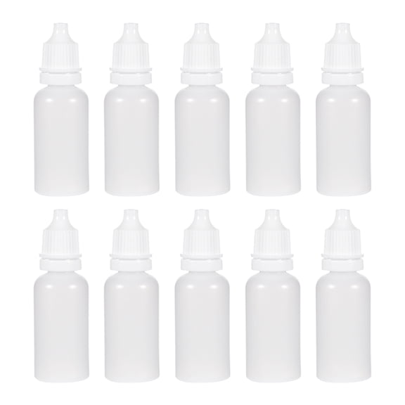Uxcell Plastic 15ml/0.5 oz Small Mouth Drop Bottle White, 20 Pack