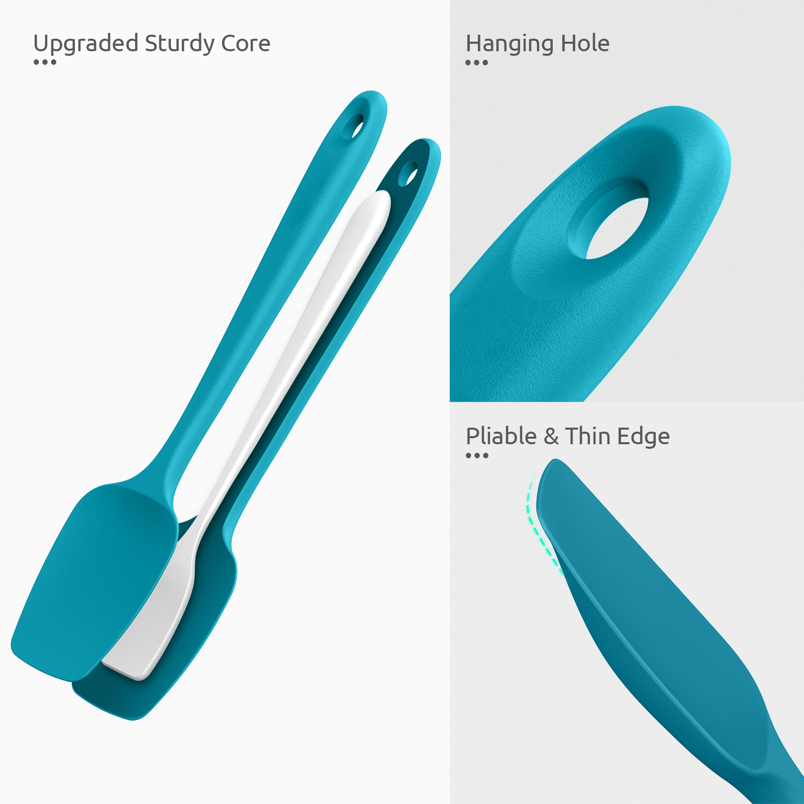 U-Taste Silicone Spoon Spatula Set of 3, 600°F Heat Resistant photo 8
