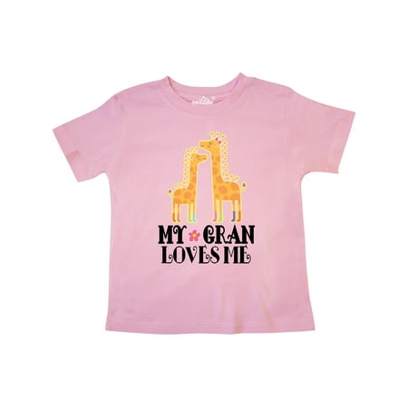 

Inktastic My Gran Loves Me Giraffe Gift Toddler Toddler Girl T-Shirt