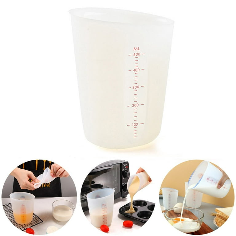 250/500 ML Measuring Cup Silicone Resin Glue Tool Flexible Kitchen Baking  Tool