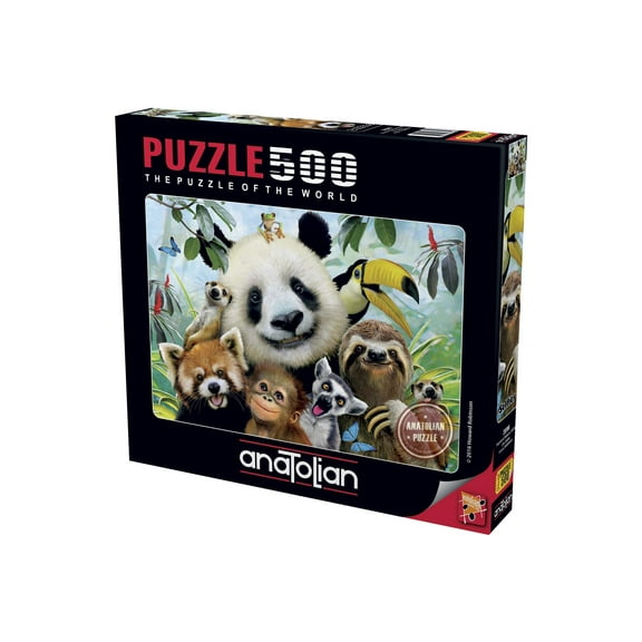 Anatolian 100534247 Puzzle: 500 Zoo Selfie=, Multicolor