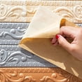 thumbnail image 4 of Foam Flower Wallpaper Border – Self Adhesive Wall Edging Strip – Collapsible Trim for Home Office DIY Room Decor (Khaki), 4 of 5
