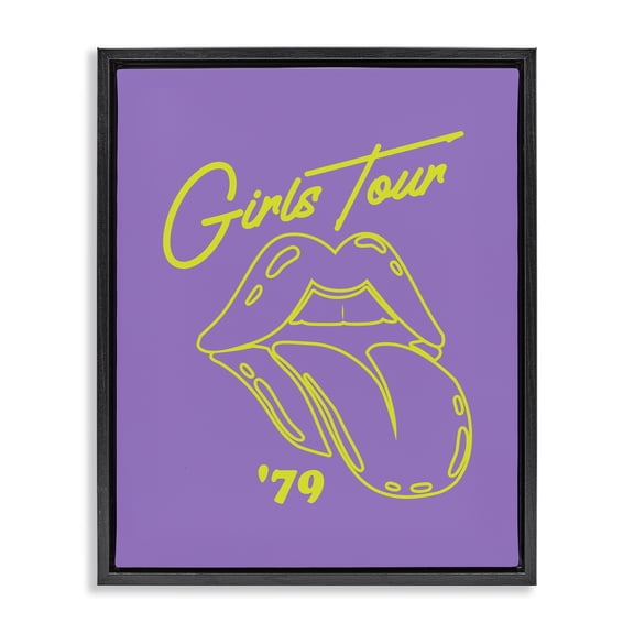 Stupell Industries Eclectic Vintage Music Girls Tour Black Floating Frame Canvas Art, 17 x 21, by House of Lulu