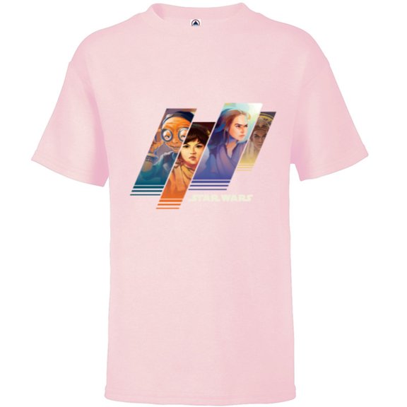 Stars Wars Maz Rose Rey and Adi Women of Star Wars - Short Sleeve T-Shirt for Kids - Customized-Soft Pink