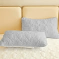 thumbnail image 4 of Waterproof Pillow Protectors 2-Pack - 29x19 Inch Bed Pillow Covers with Padded Cotton, Hypoallergenic & Stain-Resistant (Gray), 4 of 6