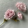 thumbnail image 2 of Simulation Peony 3 Heads in One Realistic Faux Silk Flower Photo Props Scene Layout Ornament Pastoral Style Flower Arrangement Faux Silk Flower Plant Wedding Decoration-Light Purple, 2 of 8