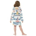 thumbnail image 7 of FORMRS Kids Bathrobe Unisex Hooded Robe Toddler Pajamas Sleepwear, Size 4-6T, White Hand Drawn Sailboats, 7 of 7