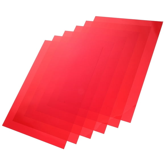 OULII 6pcs Light Diffuser Sheet Colored Light Gels Red PVC Enhancing Clarity for Film Production