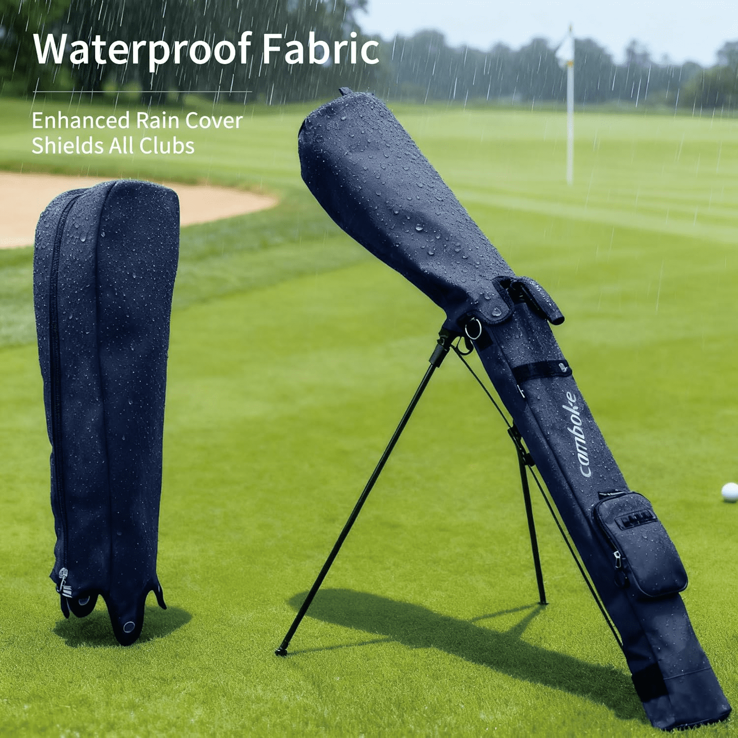 Lightweight Golf Stand Bag, Portable and Durable Golf Carry Bag with Padded Strap and Pocket, Sunday Bag for The Driving Range, 2-Way Divider Practice Bag for Men and Women