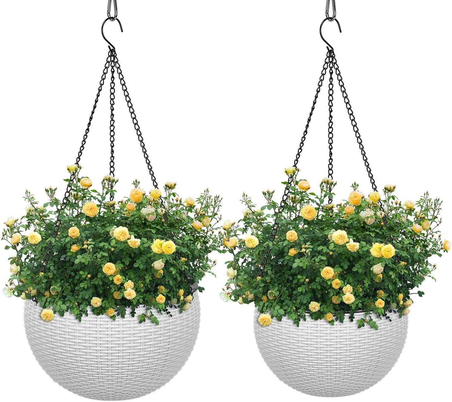 Hanging Planter Self Watering Hanging Basket Flower Plant Pot White 2