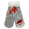 thumbnail image 6 of Gold Medal Kid's Thermal Non-Skid Holiday Christmas Slipper Socks (2pr) Red Dear & Grey Santa, 6 of 8