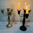 thumbnail image 4 of Baroques Iron Candlestick Holder Antiqued Vintage Candle Stand 4 Arms Candelabra, 4 of 9