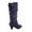 Purple, variant on Women's Boots Round Toe High Heel Zipper Mid-Calf, 3 in Heel, Purple, 7.5
