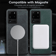 thumbnail image 6 of Allyetch Magnetic Back Case Cover for Samsung Galaxy S20 Ultra, Slim Fit Back Cover PU Leather TPU Bumper Anti-Scratch Compatible with Car Mount Shockproof Phone Case for Galaxy S20 Ultra, Green, 6 of 10