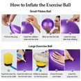 thumbnail image 4 of Cshidworld Exercise Ball Set, Yoga Ball with 9-Inch Pilates Ball, Stretch Strap & Foot Pump, Anti-Burst Extra Thick Stability Ball for Core Workout, Balance Training, Home Gym, 26 in (65 cm), 4 of 9