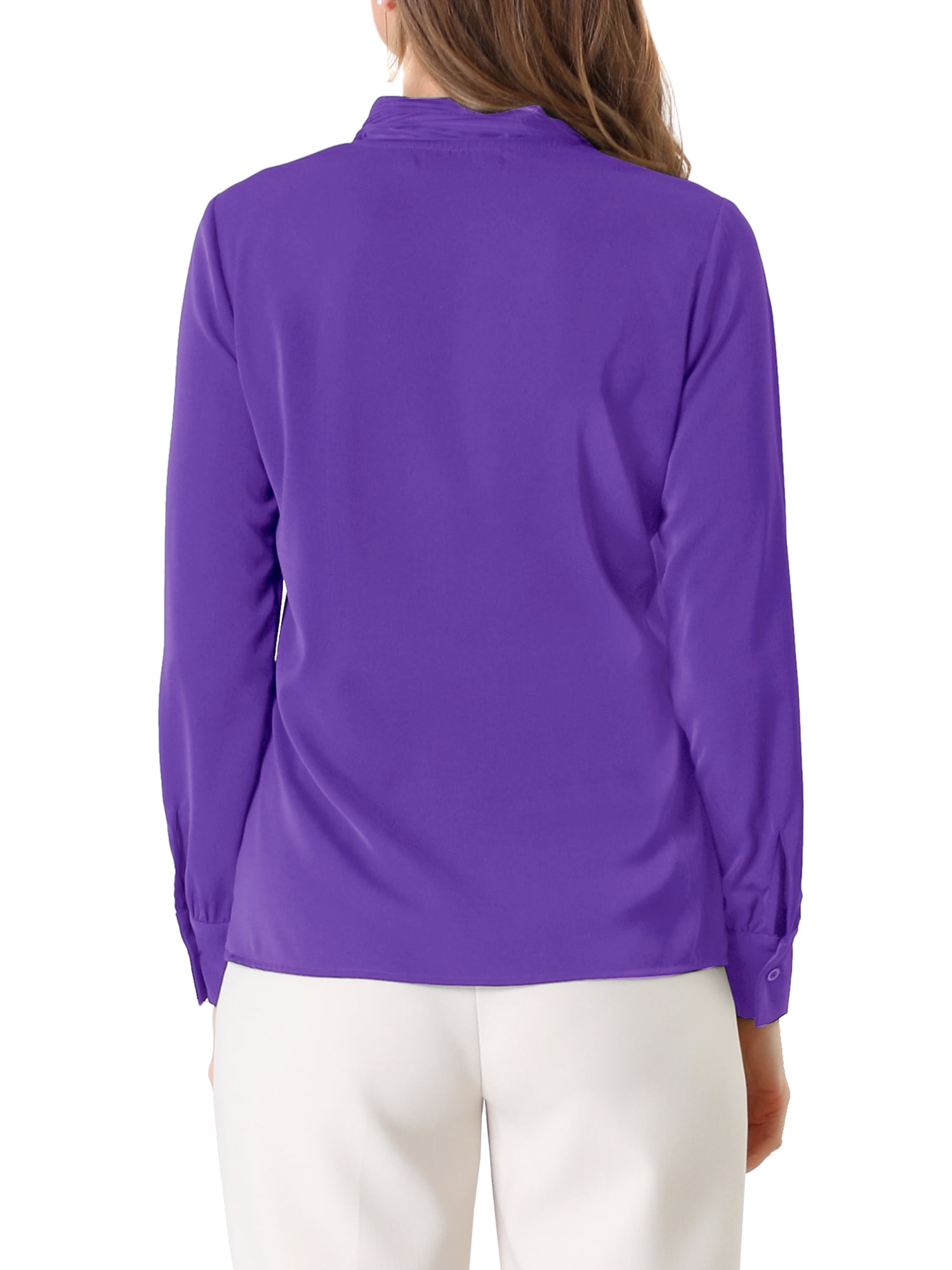 DARING DIVA Work Office Blouse Pleated Top Shirt S Purple