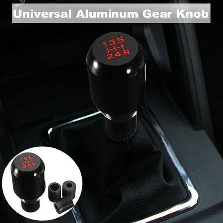 Shifter Console Auto Stick (Car 5 Speed Manual Gear Shift Knob Stick Gearstick Shifter w/ 8mm 10mm 12mm Adapter Black Vehicle Auto SUV Truck Aluminum Alloy MATCC)