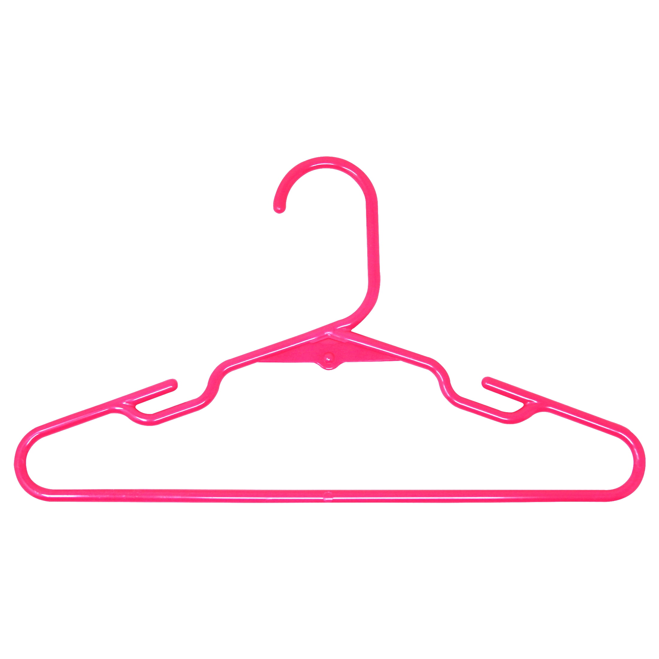 (10 pack) Your Zone Kids' Plastic Clothing Hangers, Pink, 10-Count, Fits Sizes Up to 8