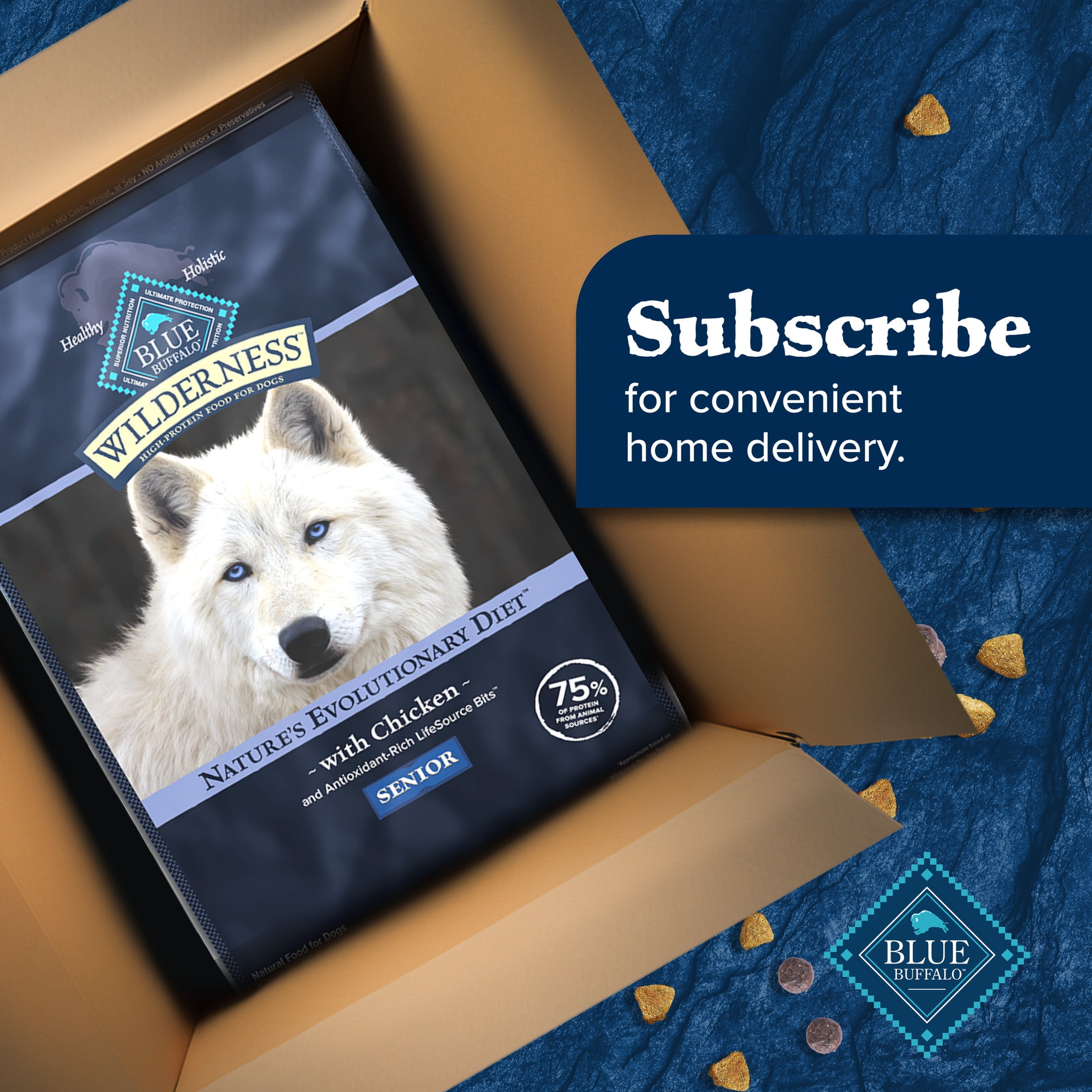 Blue Buffalo Wilderness High-Protein Natural Senior Dry Dog Food, Chicken Recipe, 28-lb.