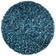 thumbnail image 6 of SAFAVIEH Rio Kynaston Solid Polyester Shag Area Rug, Navy/Ivory, 6' x 6' Round, 6 of 8