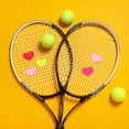 thumbnail image 2 of Tennis Racket Dampener [6PCS] - Funny Heart Shape Silicone Tennis Shock Absorber Racket Vibration Dampener [Purple], 2 of 7