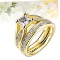 thumbnail image 4 of AURARMLET Anillo De Pareja De Zirconia Cúbica Color Dorado Para Y, 4 of 8