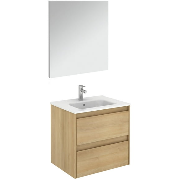 Ws Bath Collections Ambra 60 Pack 1 Ambra 24" Wall Mounted Single Basin Vanity Set - Wood