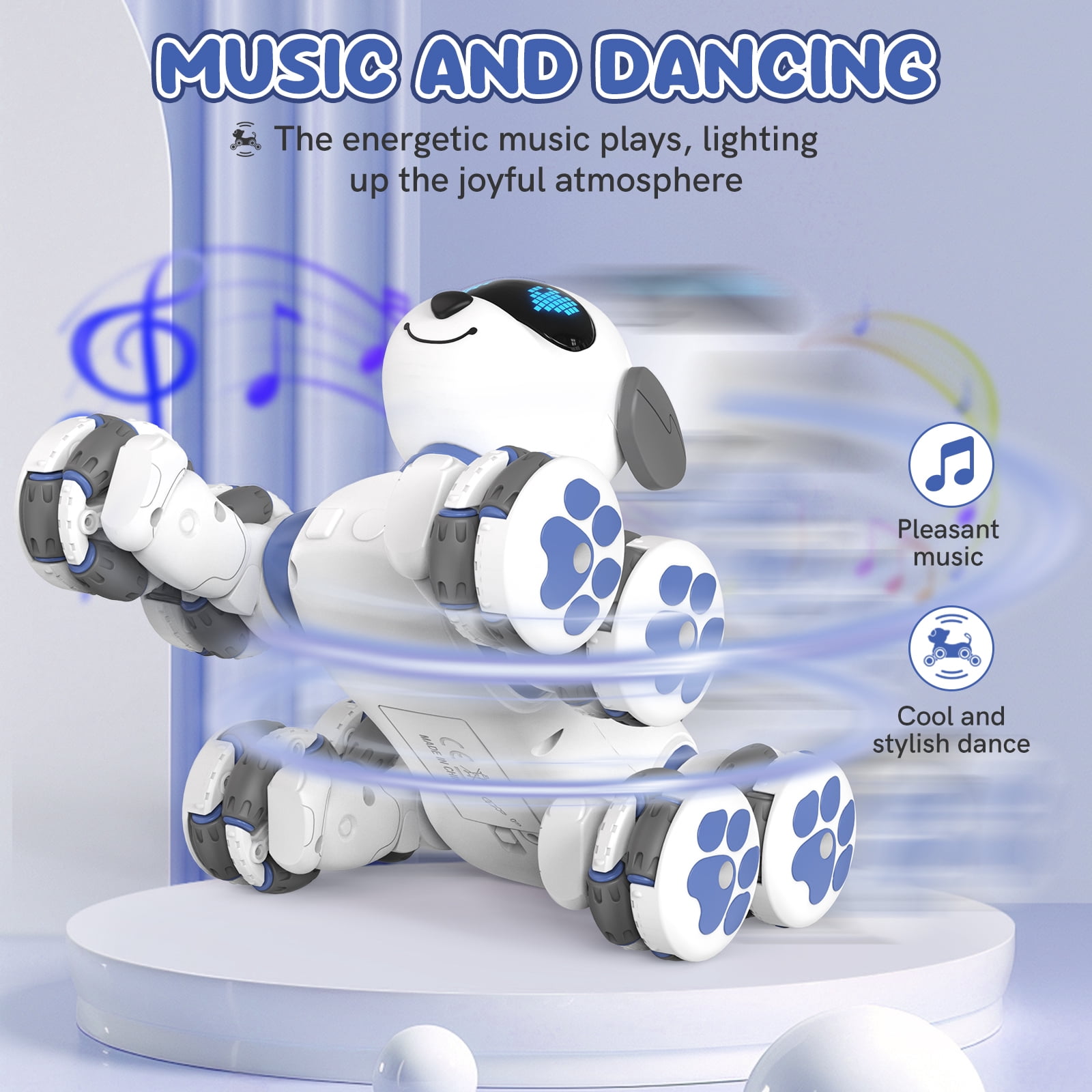 Robot Dog Interactive Toys : Remote Control Electronic Kitty Pets - Robotic Can Dancing Touch Program or Kids Age 3-10 Christmas/Birthday Surprise Gifts (BLUE)