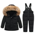 thumbnail image 3 of Pandaie Toddler Snowsuit Baby Boys Girls Winter Jacket 3T 4T 5T Infant Kids Snow Suit Pants Hoodie Ski Bib Clothes Set Black 3-4 Years, 3 of 4