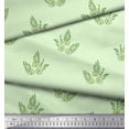 thumbnail image 3 of Soimoi Polyester Crepe Fabric Leaves & Floral Block Printed Fabric 1 Yard 52 Inch Wide, 3 of 3
