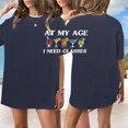 thumbnail image 3 of Funny Shirts for Women Letter Print Crew Neck Casual Cotton T Shirts Loose Fit Basic Tops for Travel Dating, 3 of 6