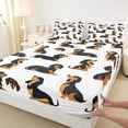 thumbnail image 4 of Homewish Funny Dachshund Bed Sheets,Kawaii Dog Full Size Sheets,White,4pcs,1 Flat Sheet, 1 Fitted Sheet and 2 Pillowcases, 4 of 6